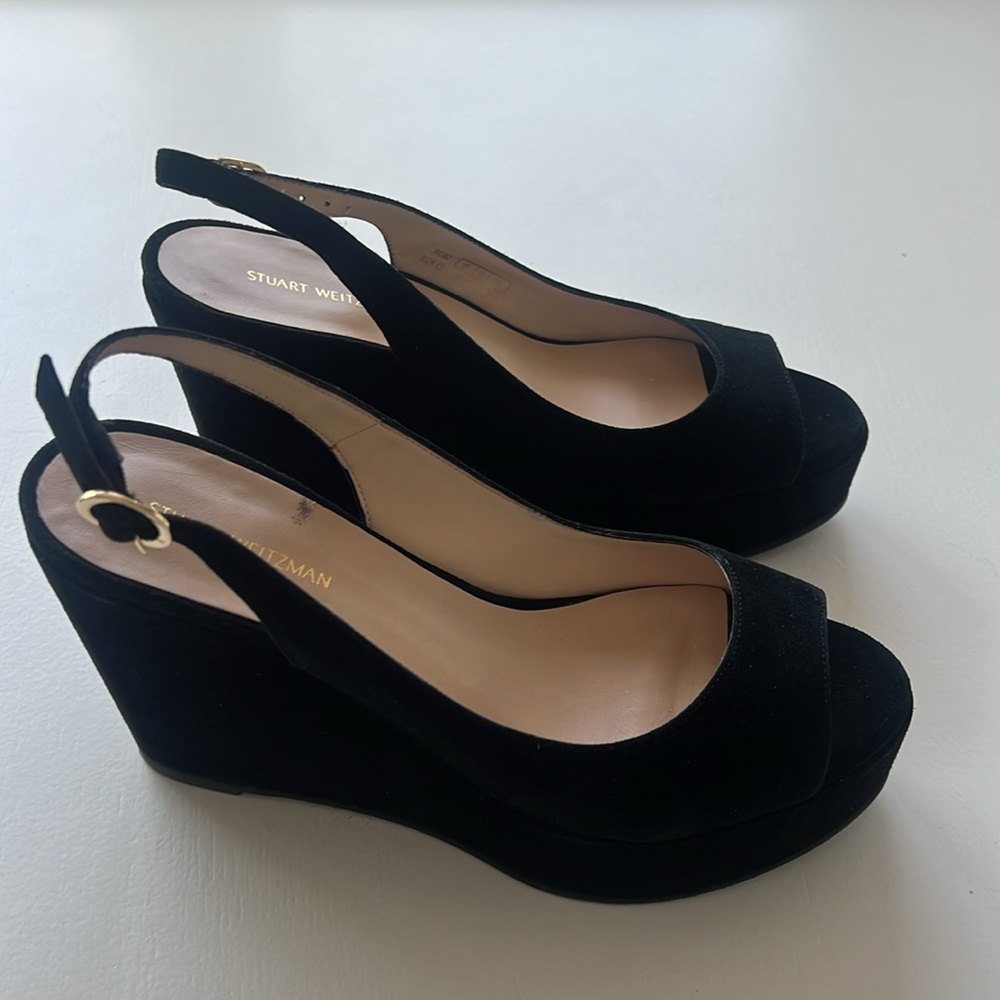 Stuart Weitzman Rinna black suede wedge - Picture 3 of 6